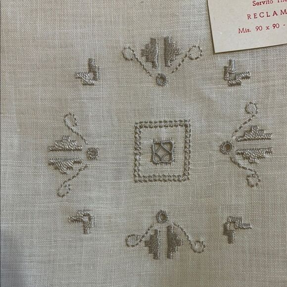 VINTAGE from Italy Cream Handcrafted Table Linens - Picture 1 of 6